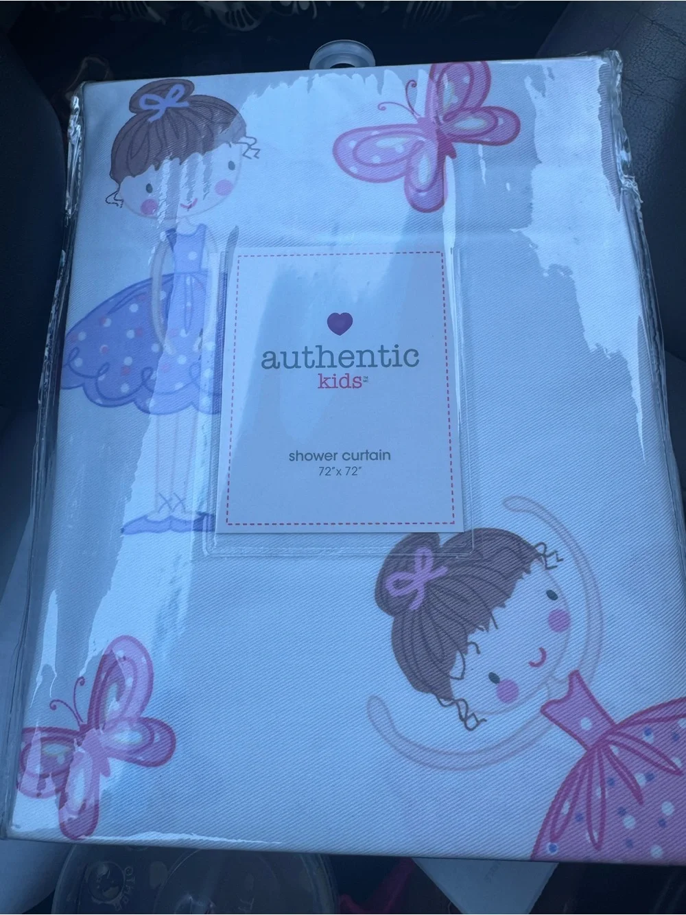 Authentic Kids Pink & Purple Ballerina Shower Curtain